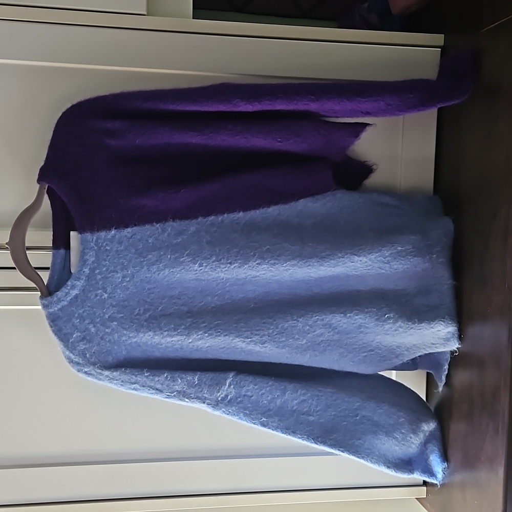 Nuwoola mohair color block sweater
